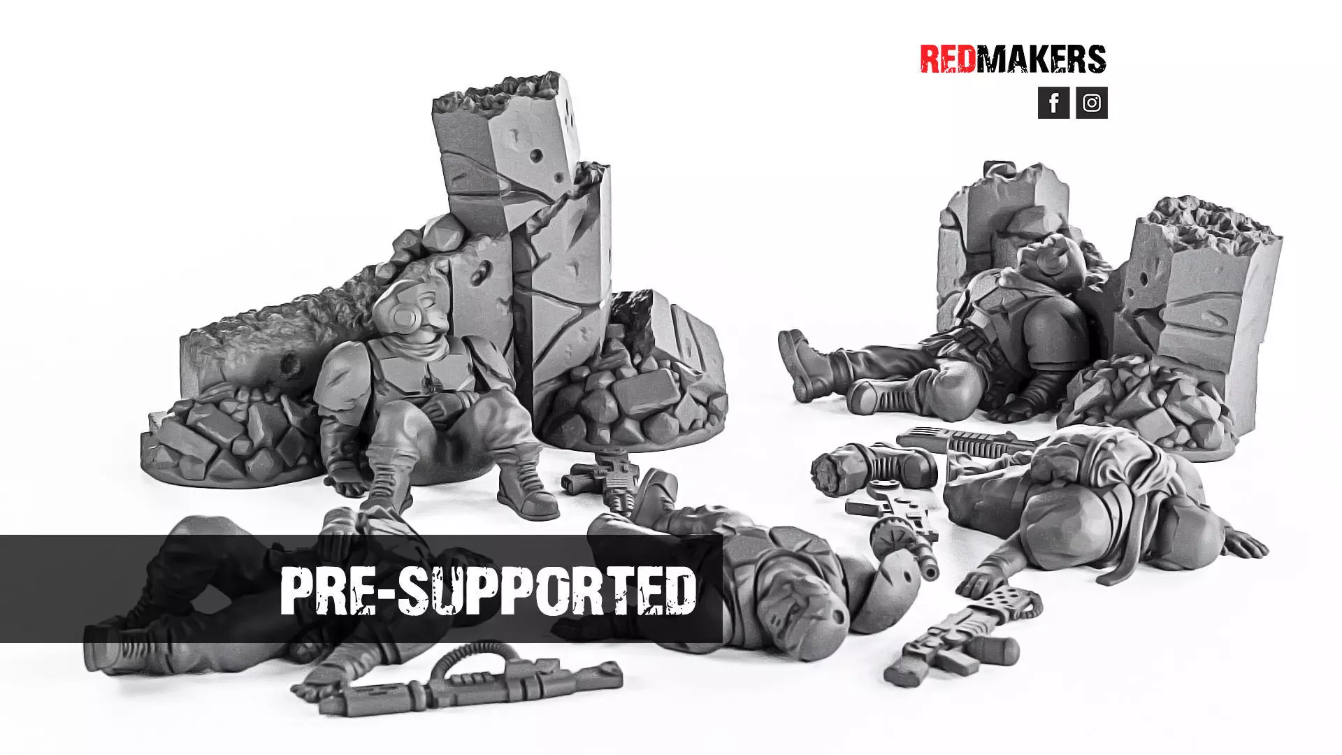 Alpha troops - Slain soldiers 3D print model