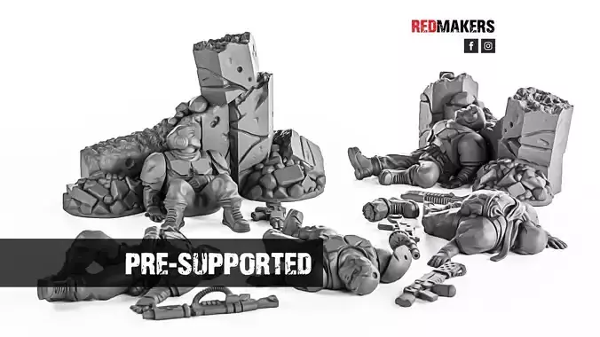 Alpha troops - Slain soldiers 3D print model