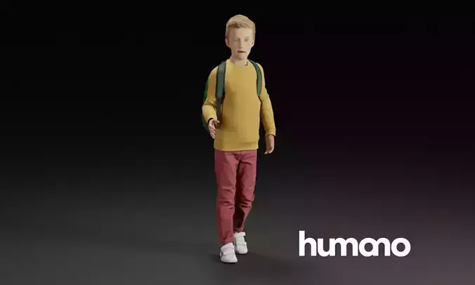 Humano Young boy with the backpack 0913