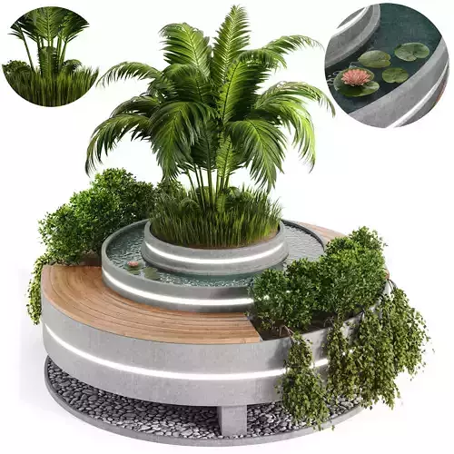 Urban Furniture with plant-set 02
