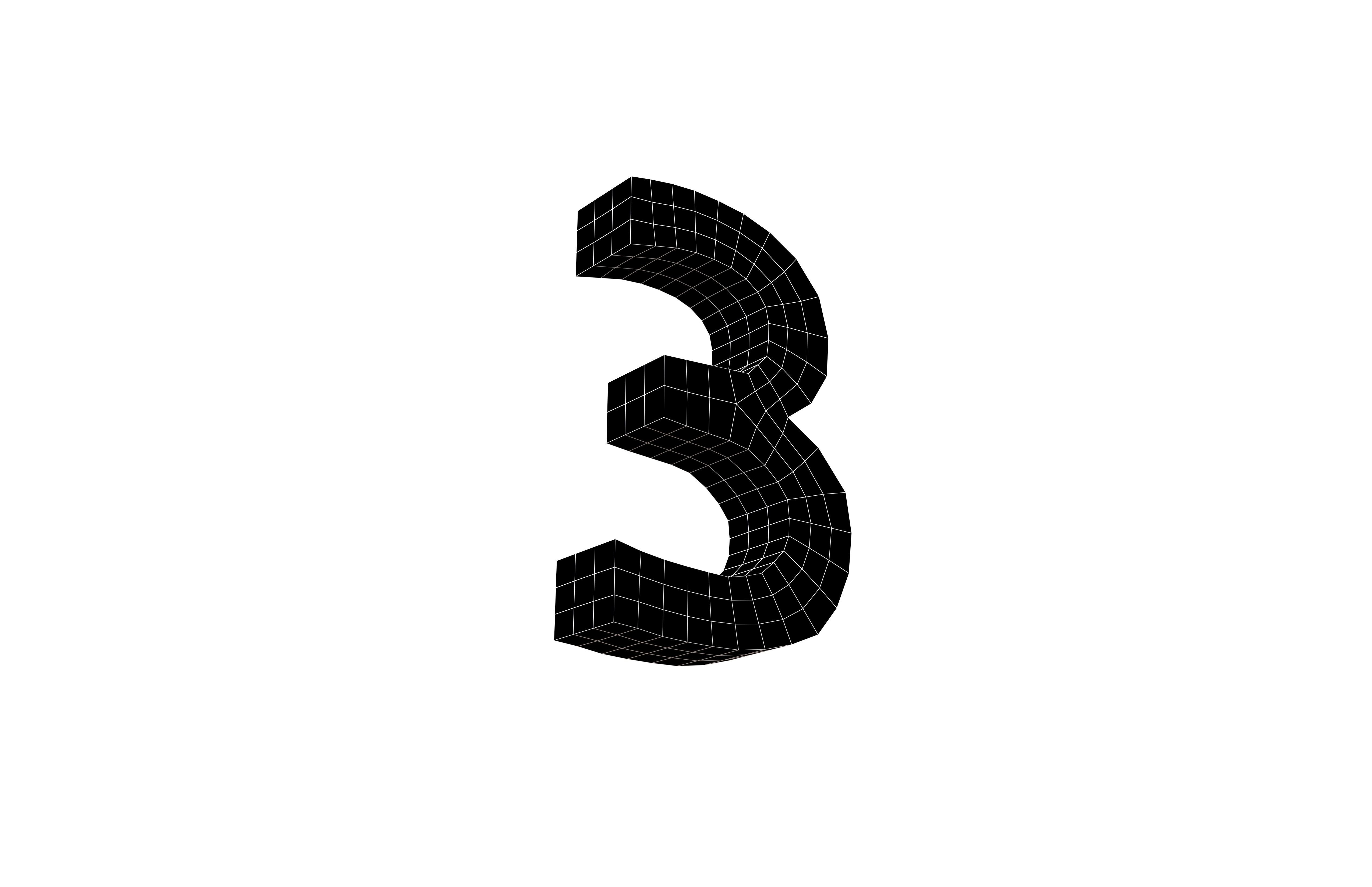 Date Number 3 v1 001 Low-poly 3D model_7