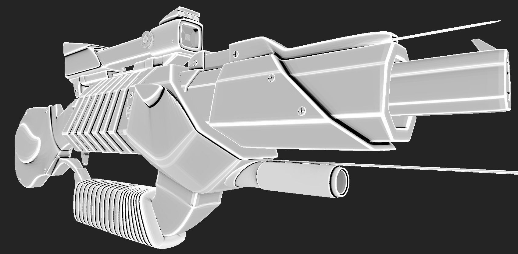 GUN SCI-Fi Military 3D model_8