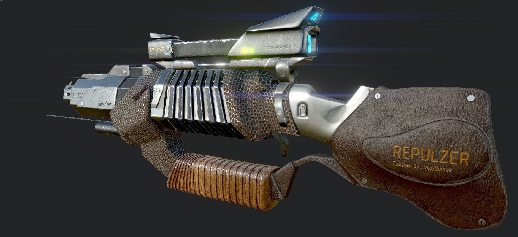 GUN SCI-Fi Military 3D model_4