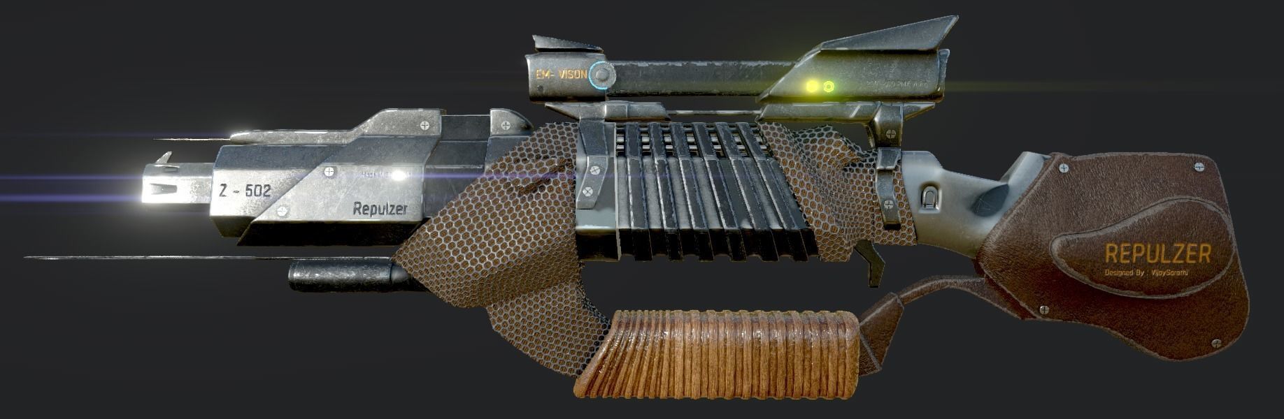 GUN SCI-Fi Military 3D model_1