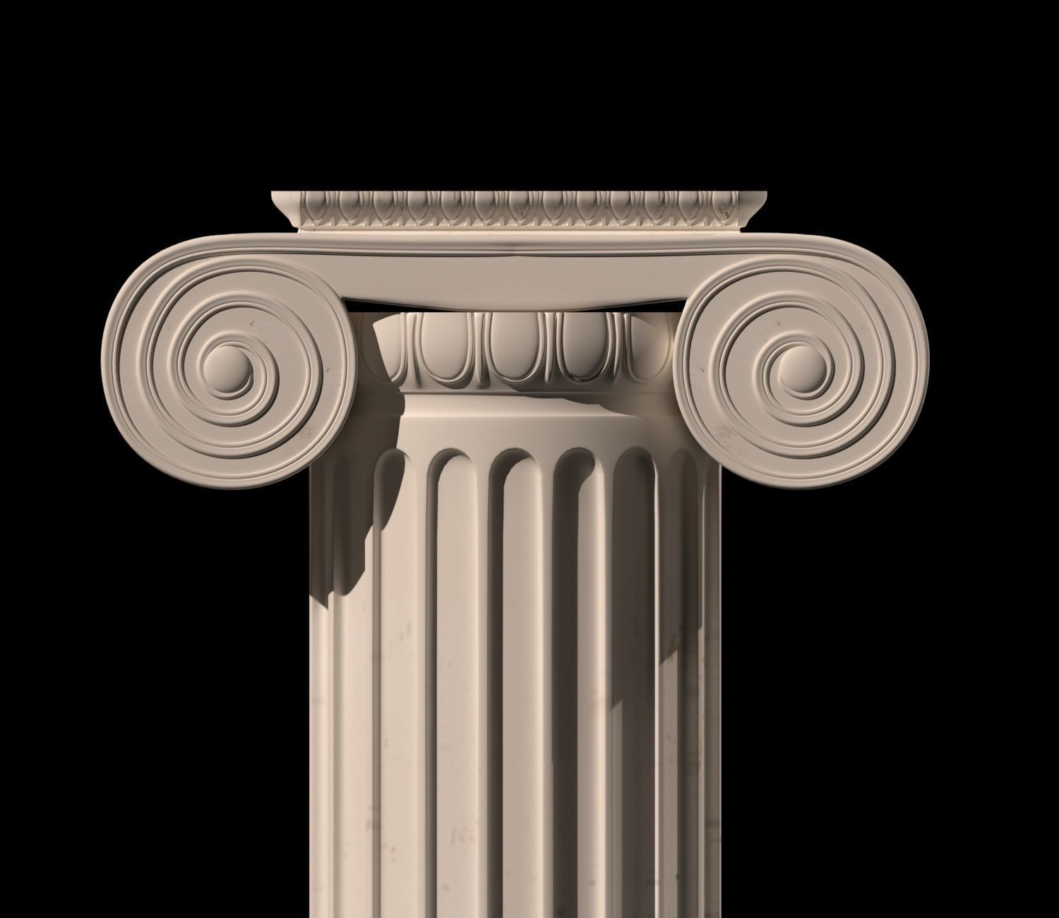Greek Ionic column Low-poly 3D model_1