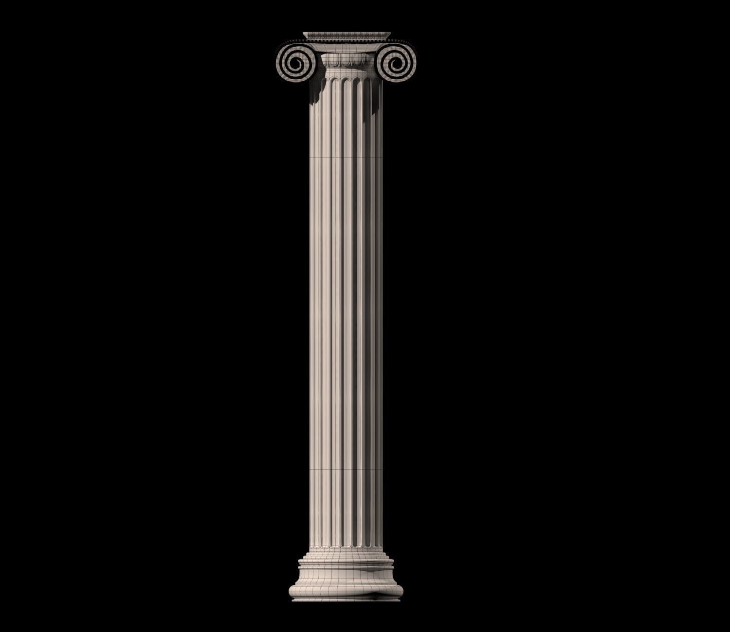 Greek Ionic column Low-poly 3D model_3