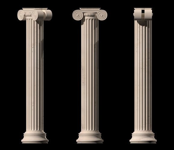 Greek Ionic column Low-poly 3D model