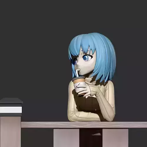 Coffe Girl Figure 3D model 3D print model