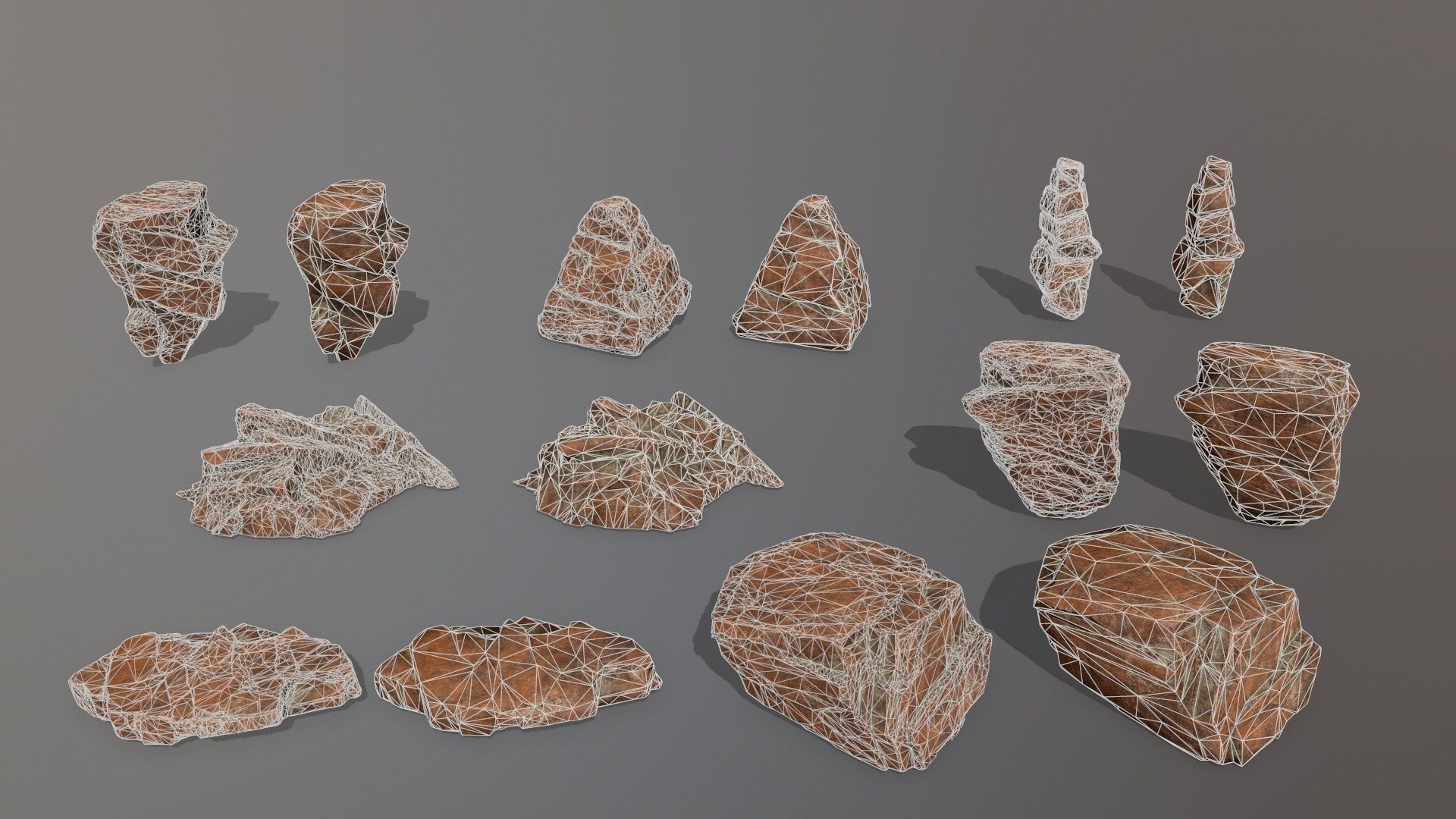 Rock Set Low-poly 3D model_26