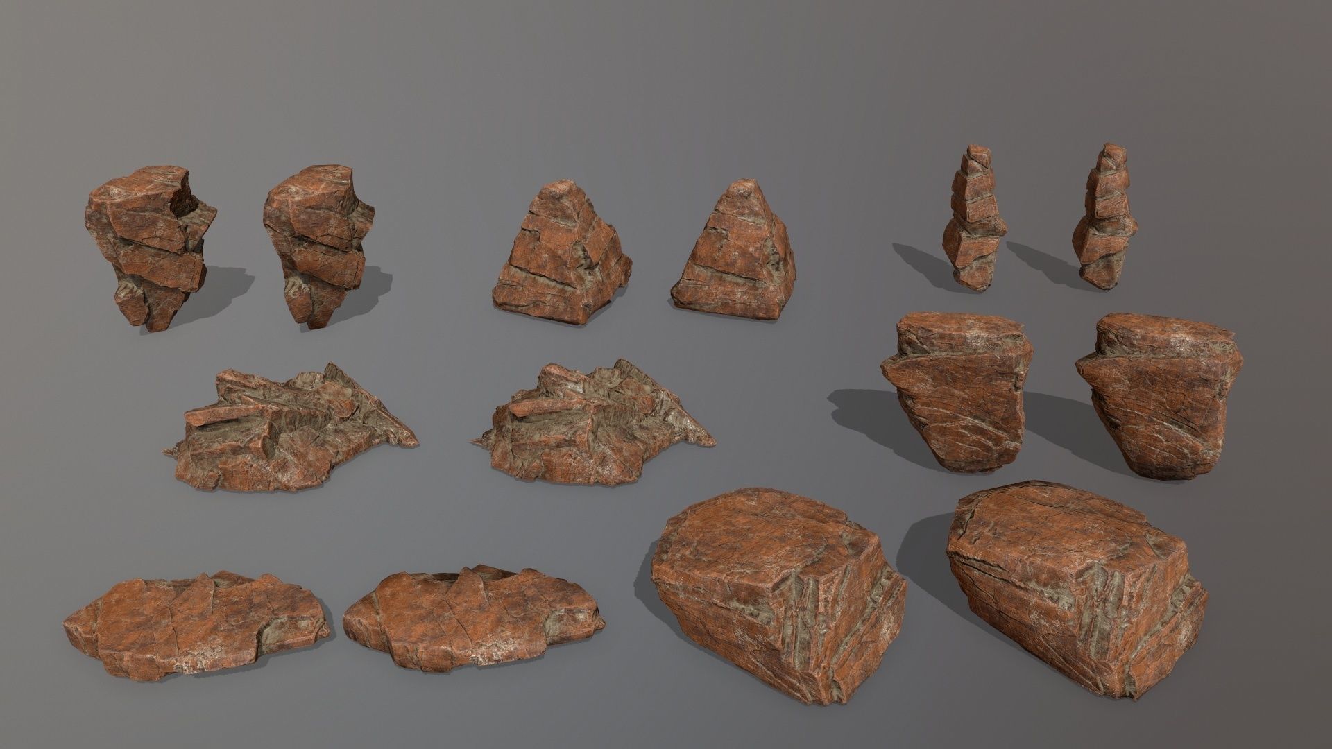 Rock Set Low-poly 3D model_25