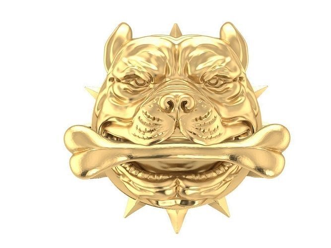 head pitbull dog pendant 1544 3D print model
