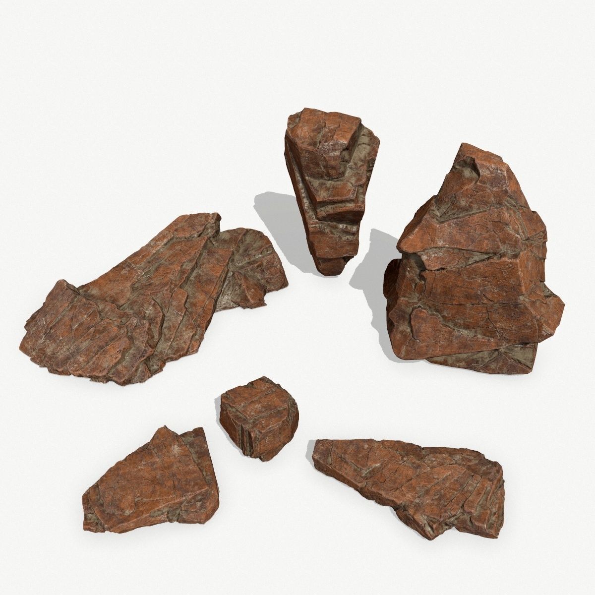 Rock Set Low-poly 3D model_1