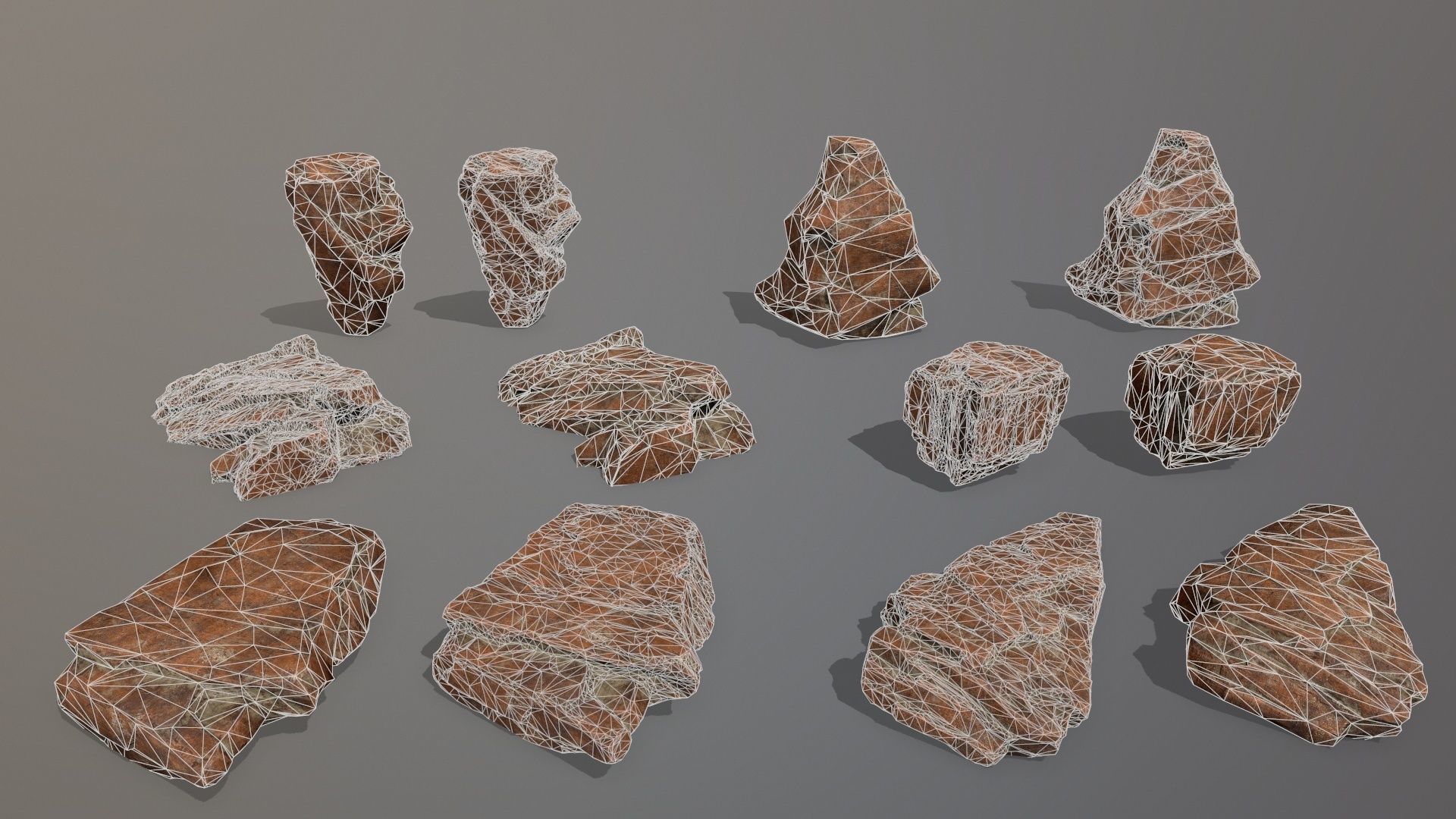 Rock Set Low-poly 3D model_24