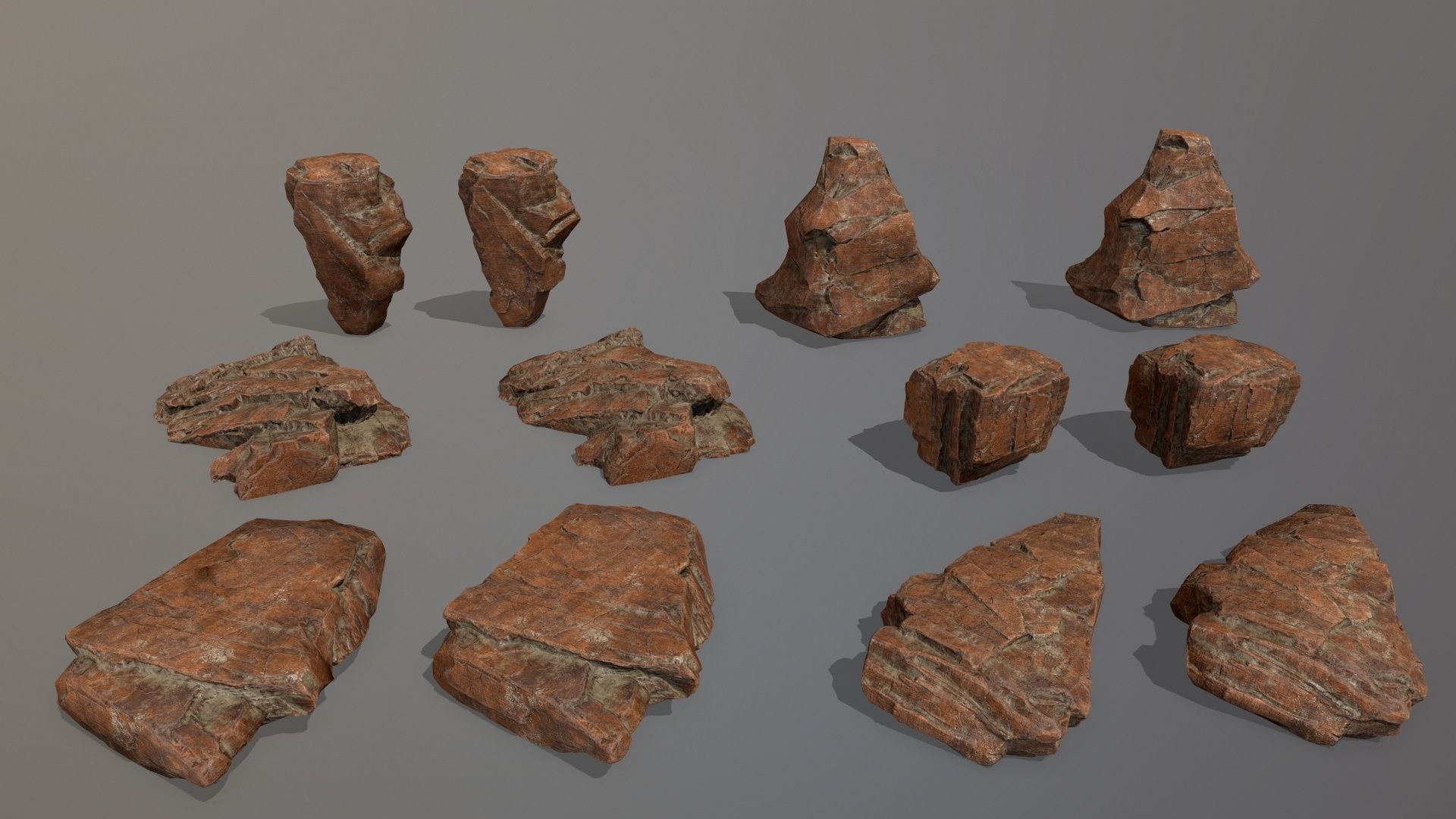 Rock Set Low-poly 3D model_23