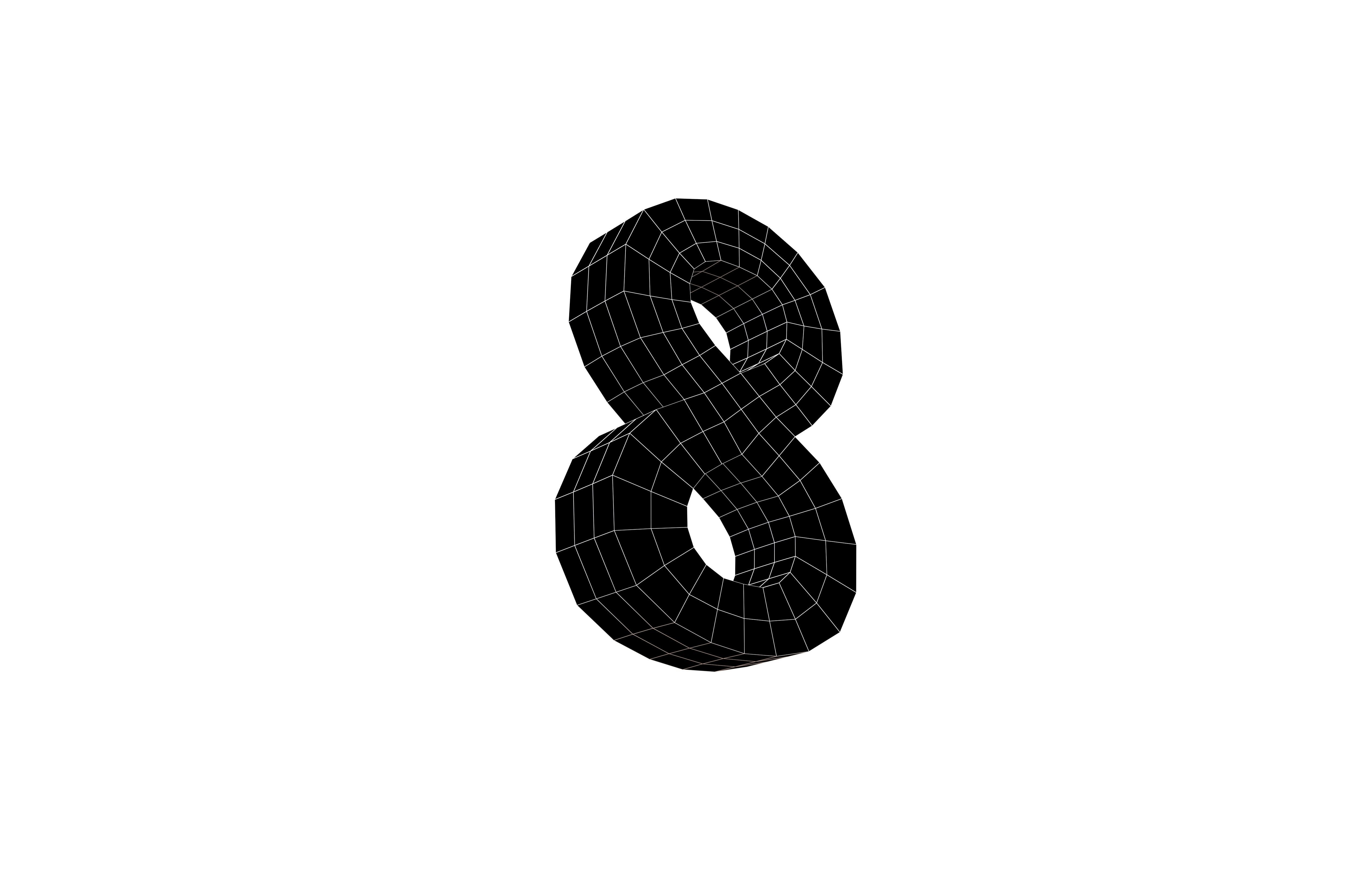 Date Number 8 v1 001 Low-poly 3D model_7