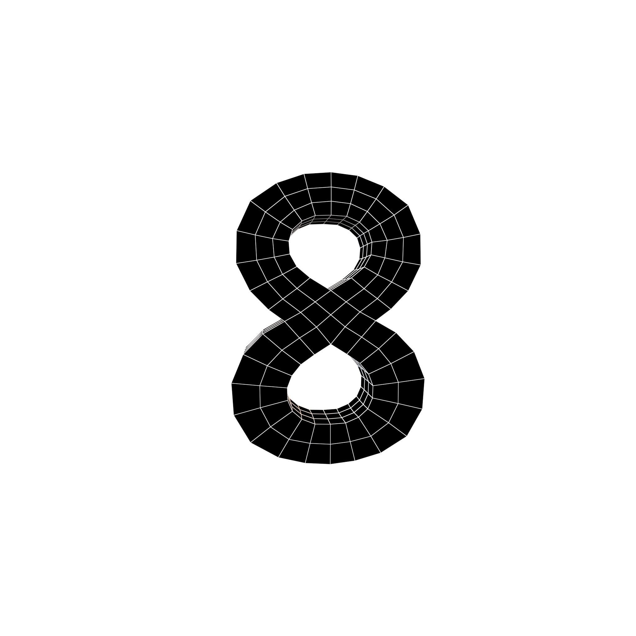 Date Number 8 v1 001 Low-poly 3D model_4