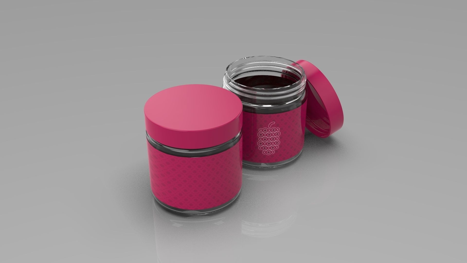 Realistic Packaging 4oz Cosmetic Jar Container 3D model_5
