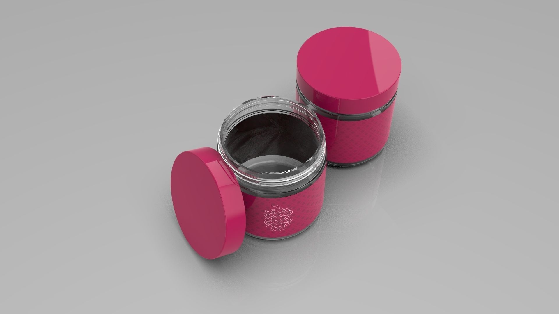 Realistic Packaging 4oz Cosmetic Jar Container 3D model_4