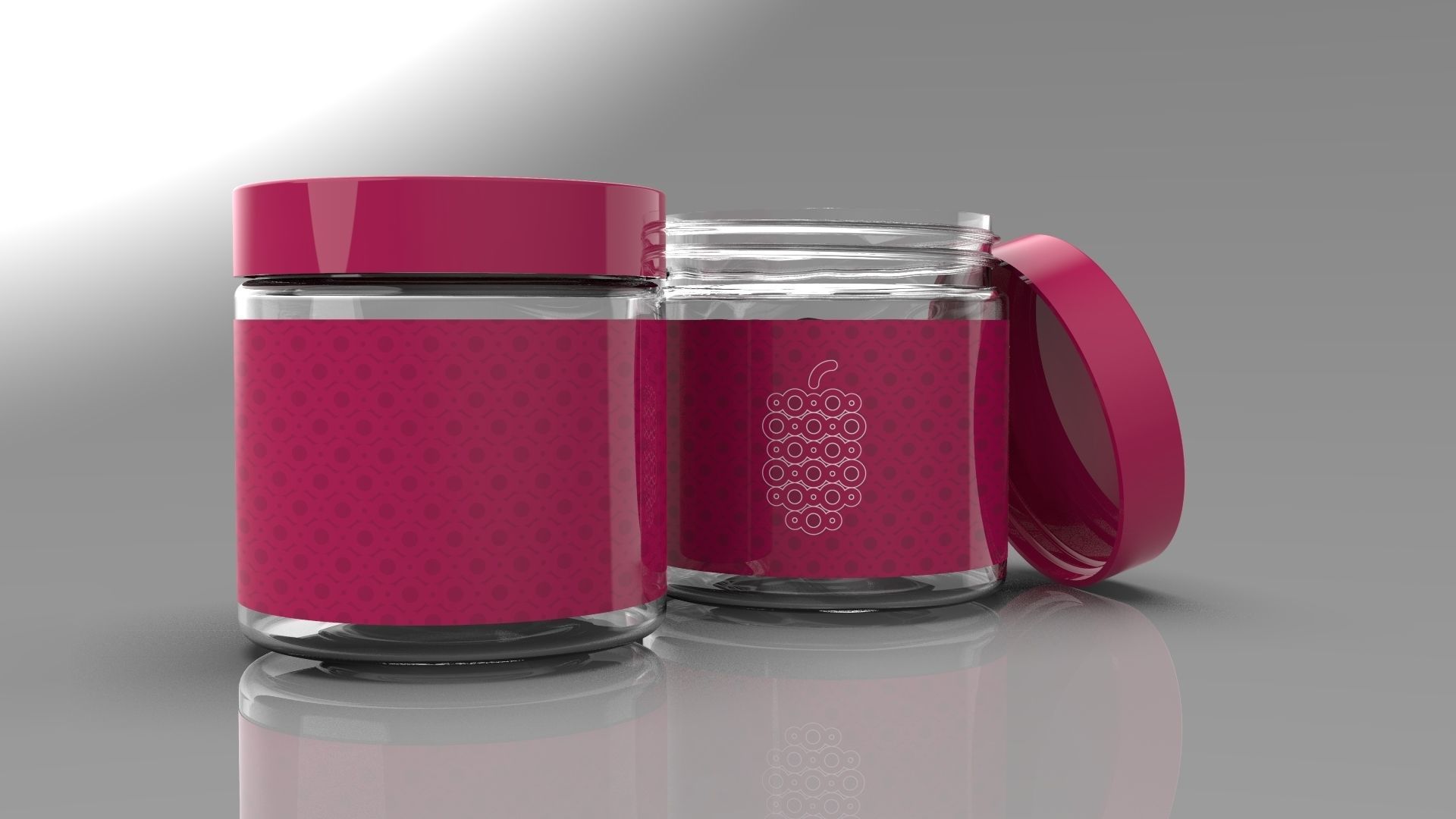 Realistic Packaging 4oz Cosmetic Jar Container 3D model_1