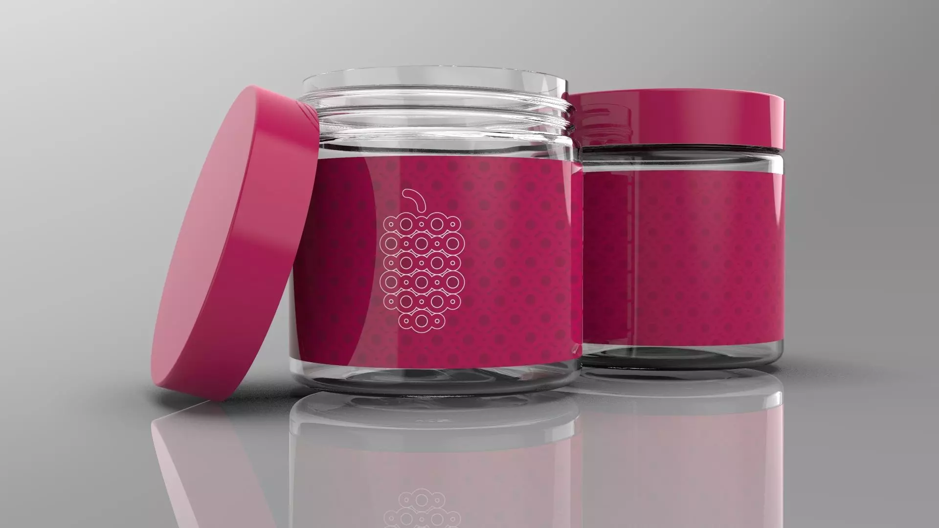 Realistic Packaging 4oz Cosmetic Jar Container 3D model_0