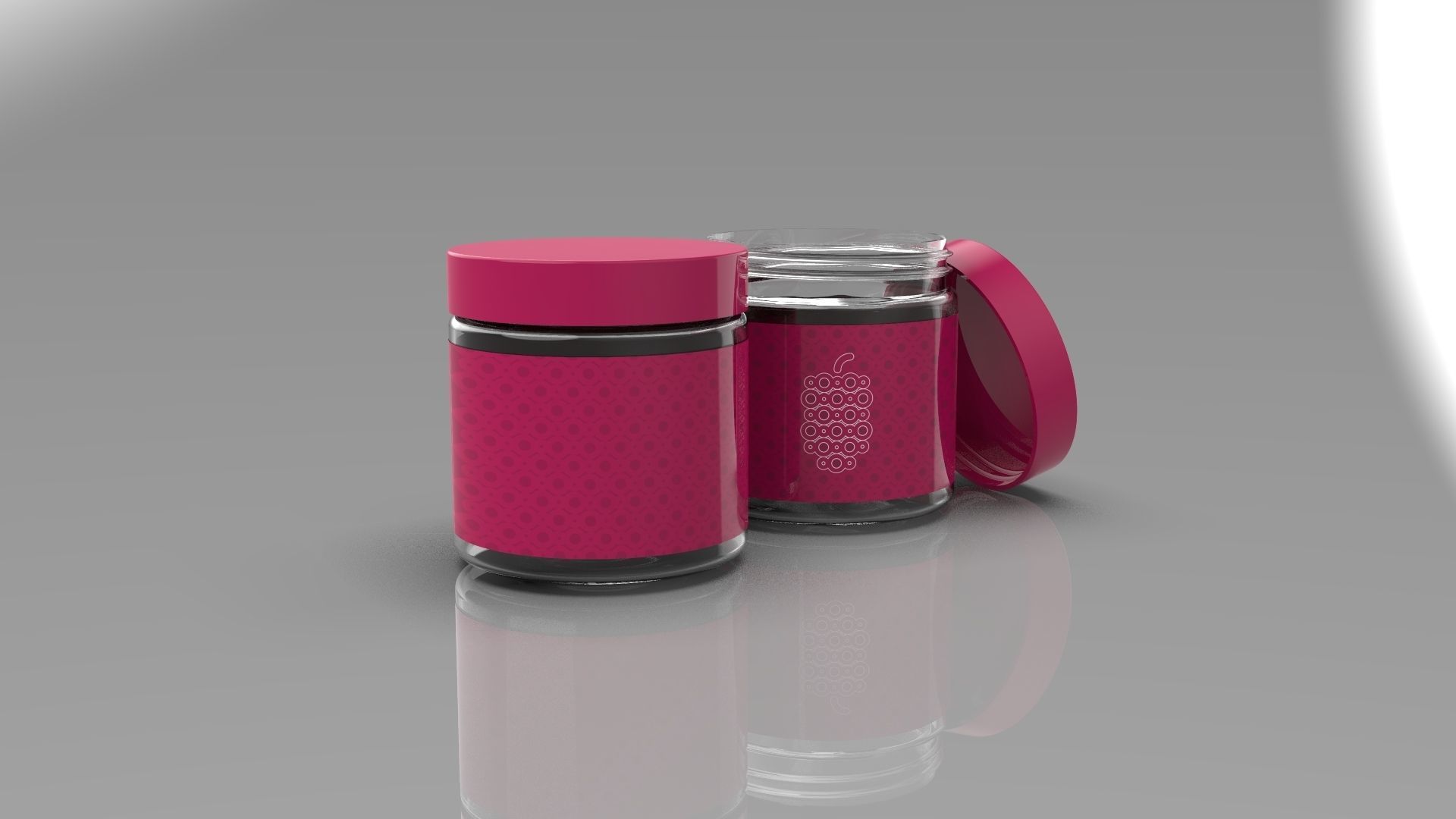 Realistic Packaging 4oz Cosmetic Jar Container 3D model_2