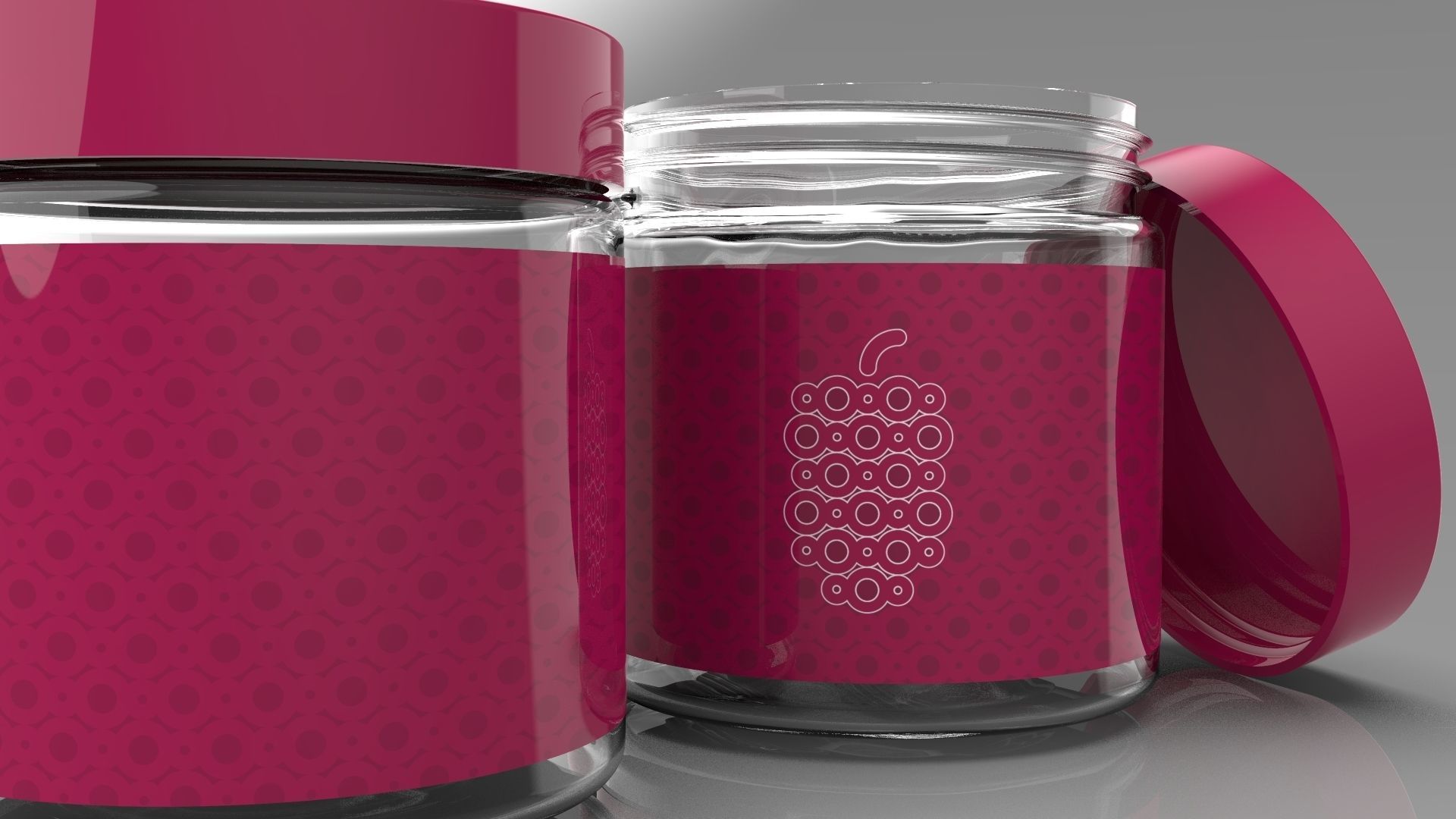 Realistic Packaging 4oz Cosmetic Jar Container 3D model_3