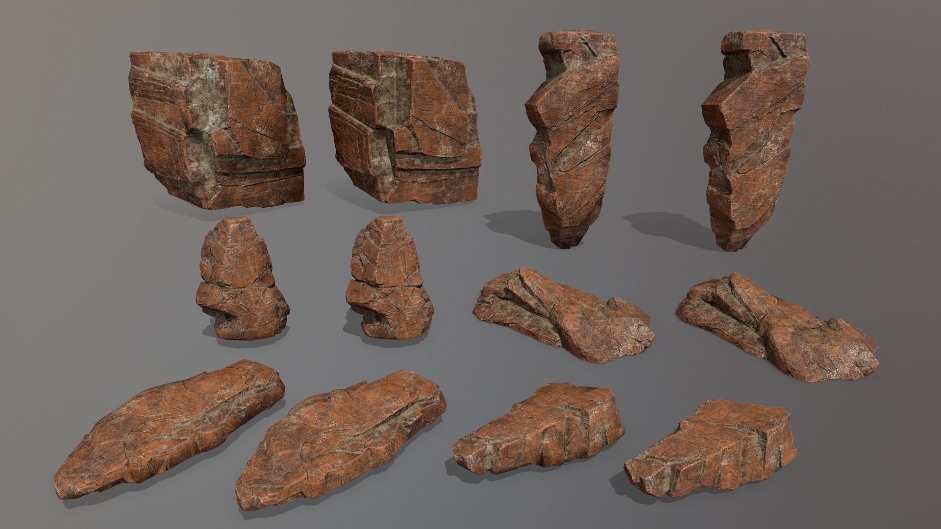 Rock Set Low-poly 3D model_25