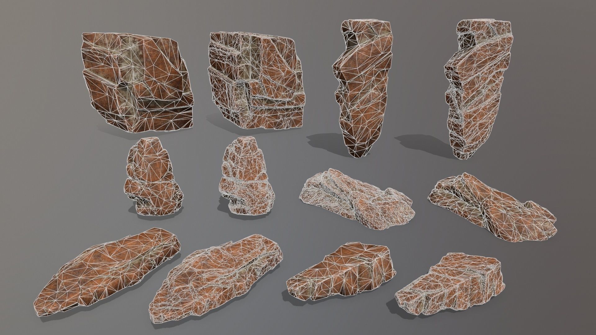 Rock Set Low-poly 3D model_26
