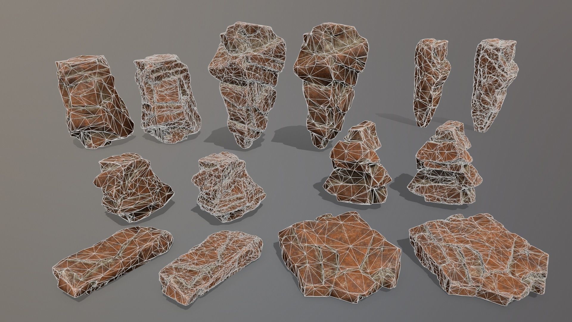 Rock Set Low-poly 3D model_32