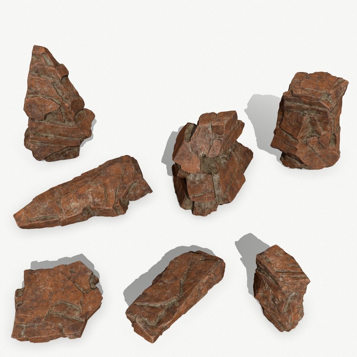 Rock Set Low-poly 3D model_1