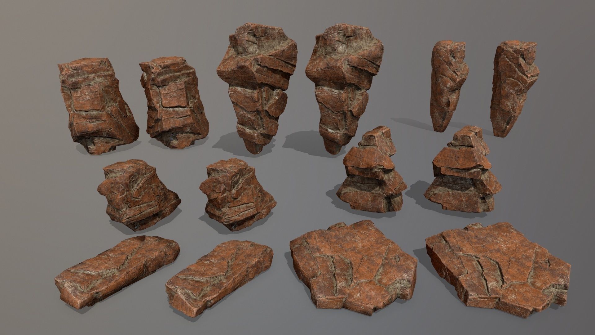 Rock Set Low-poly 3D model_31