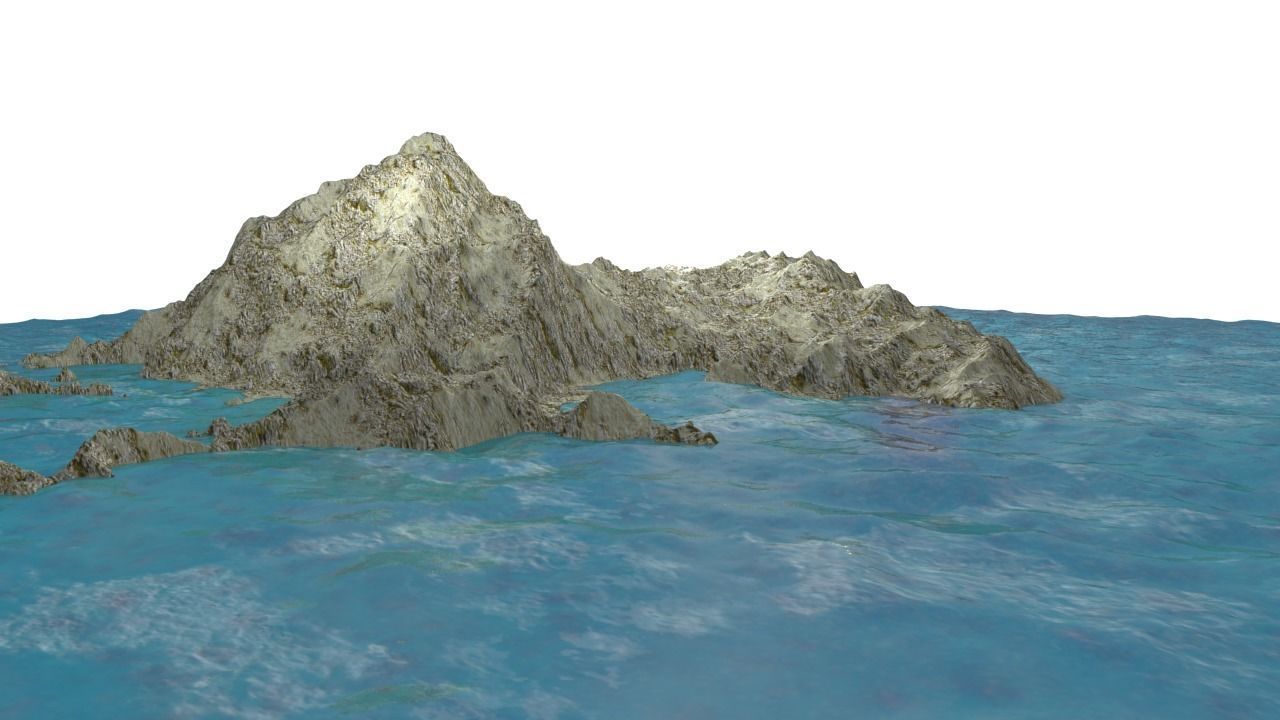 NMA Island Rock 001 Erode Preset 02 Low-poly 3D model_1