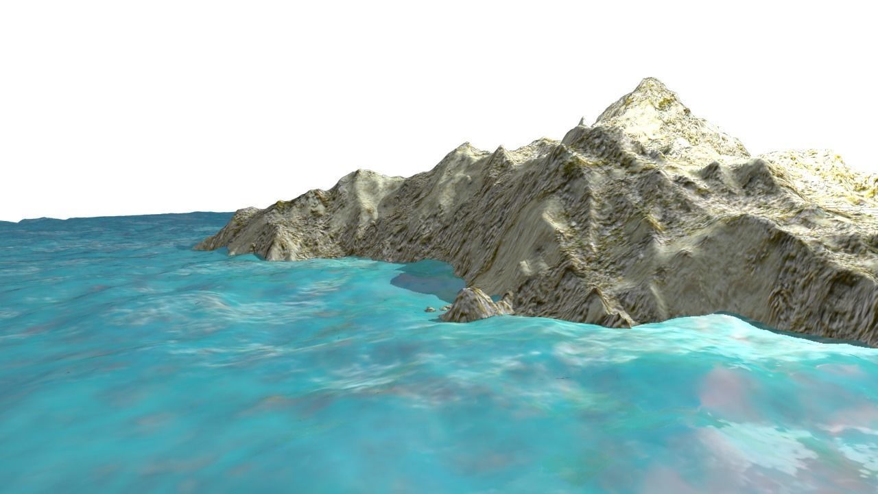 NMA Island Rock 001 Erode Preset 02 Low-poly 3D model_3