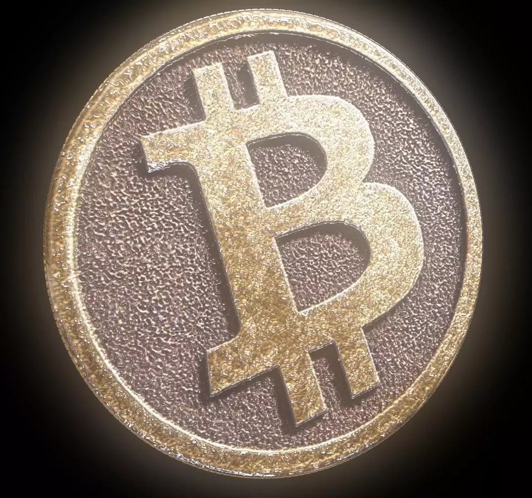 Bitcoin cryptocurrency 3D model_0