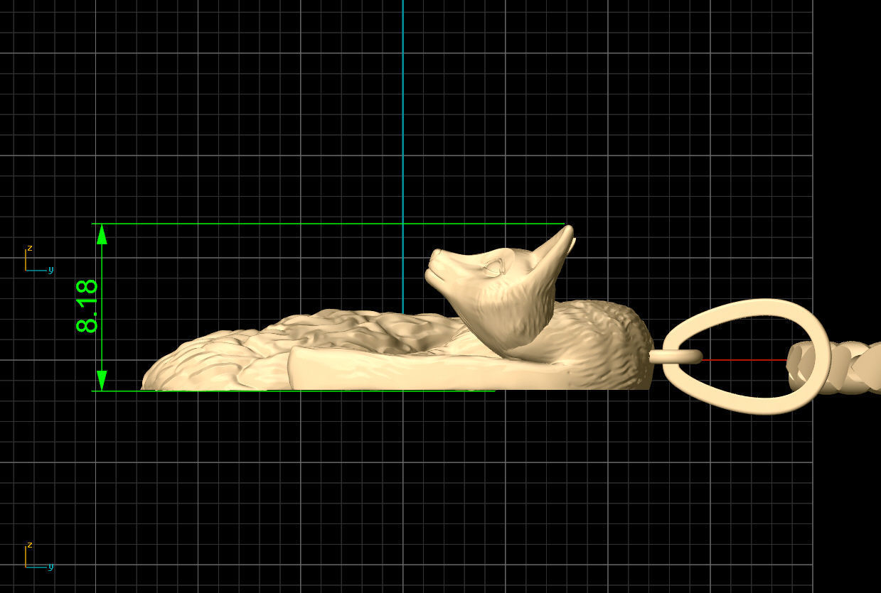 Fox pendant Silver Gold Print 3D print model_6