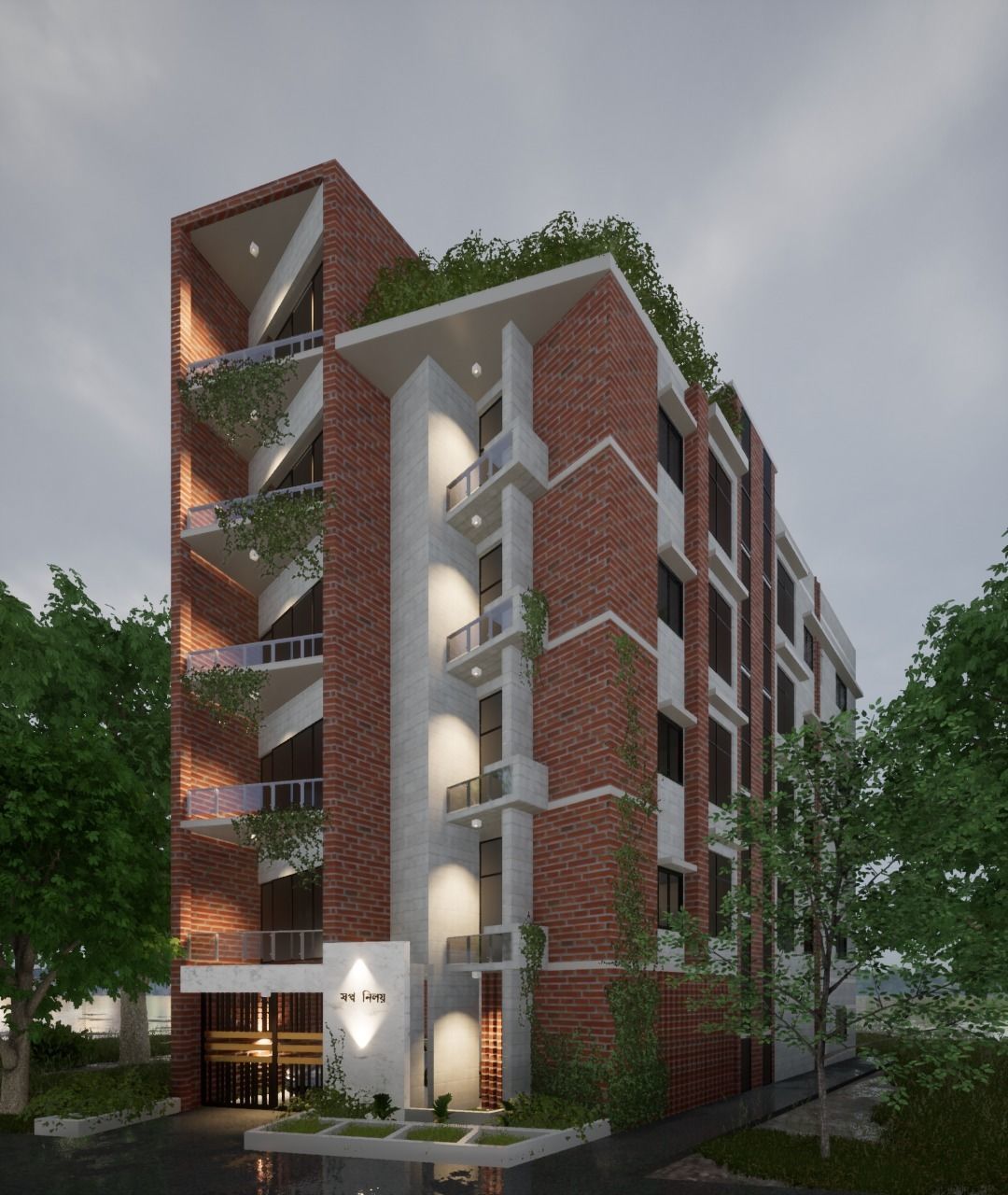 Apartment Building 3D model_3