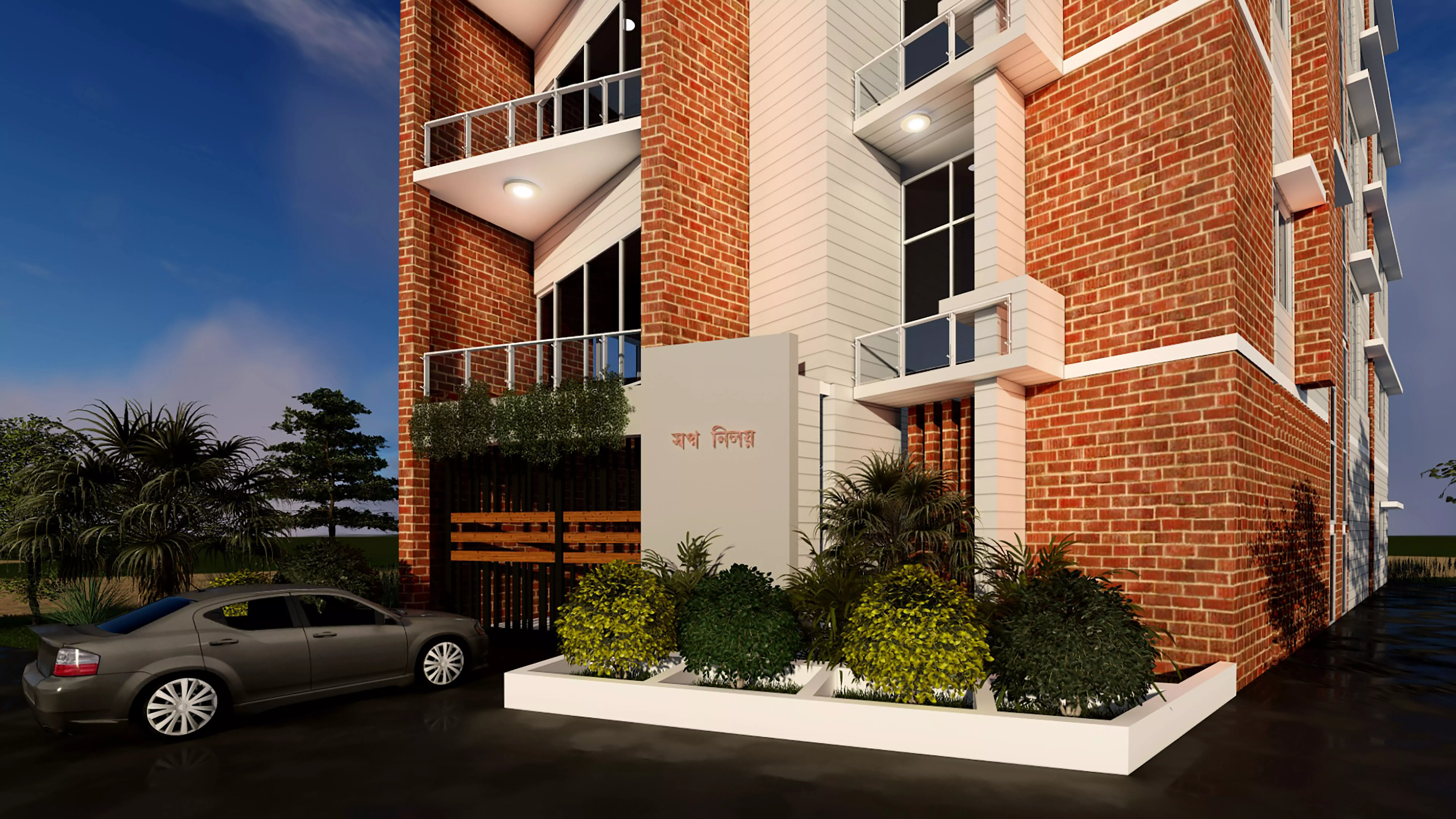 Apartment Building 3D model_0