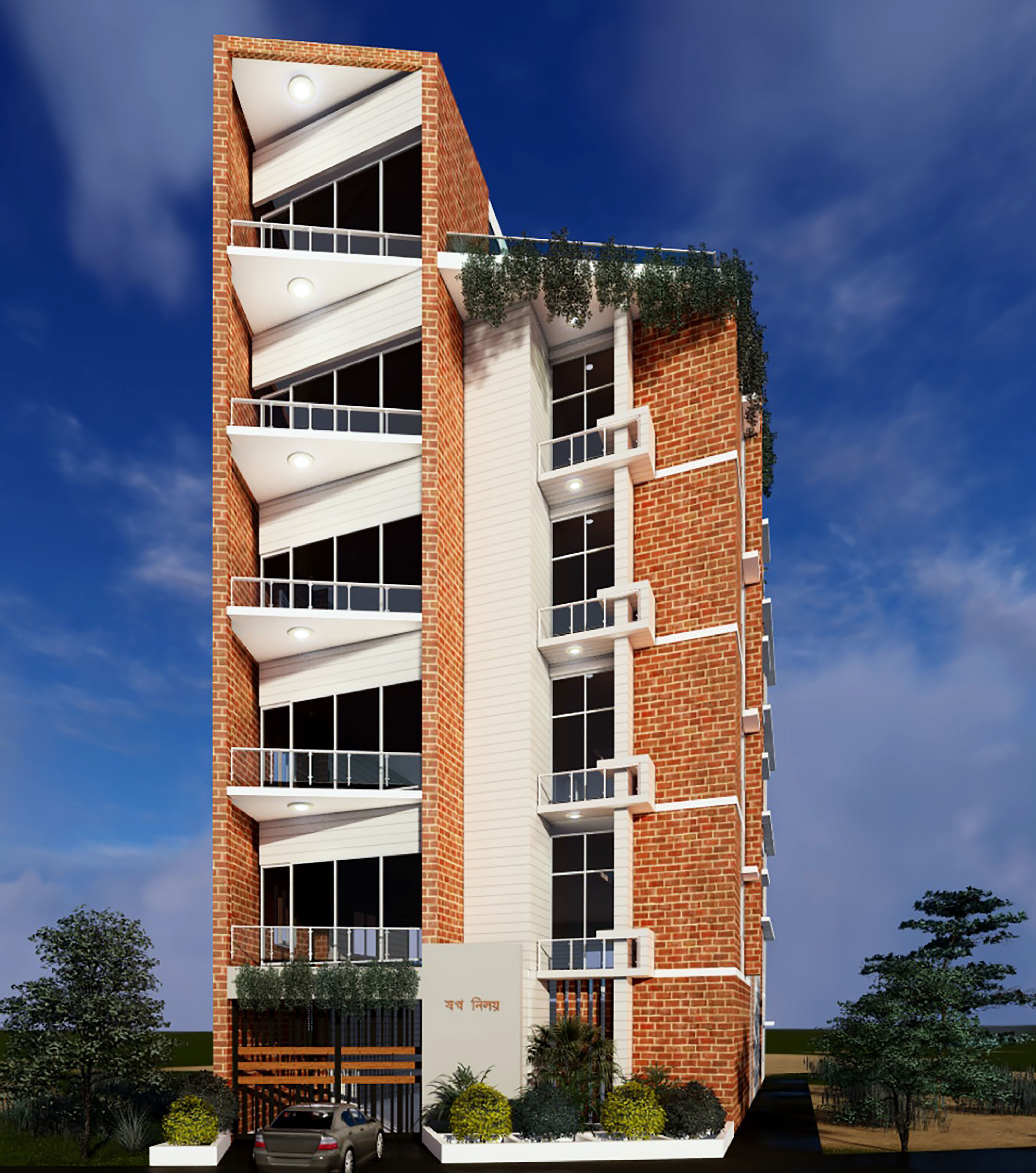 Apartment Building 3D model_7