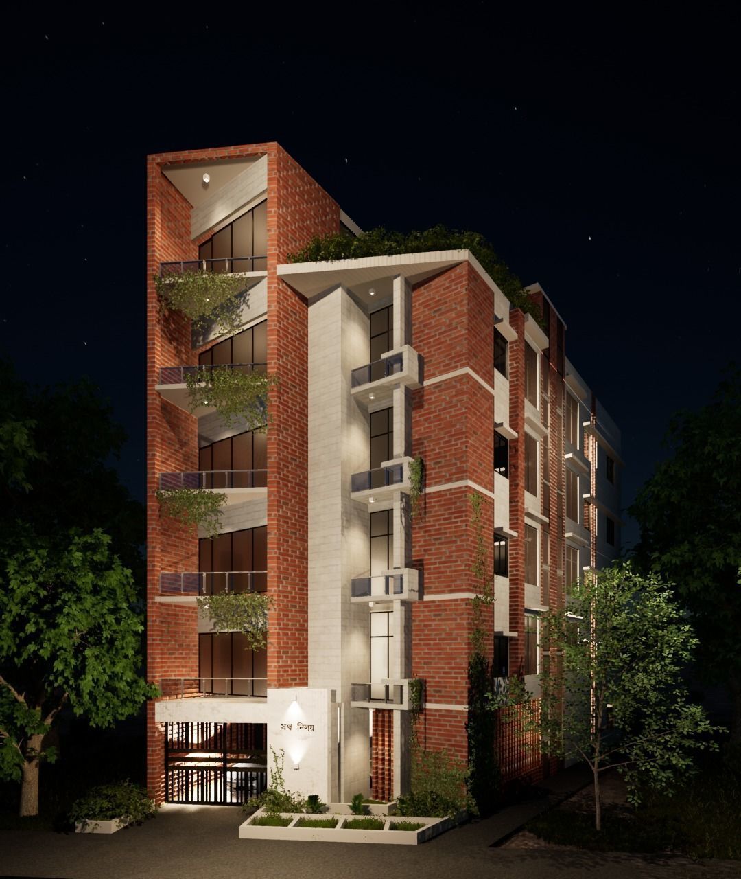 Apartment Building 3D model_4