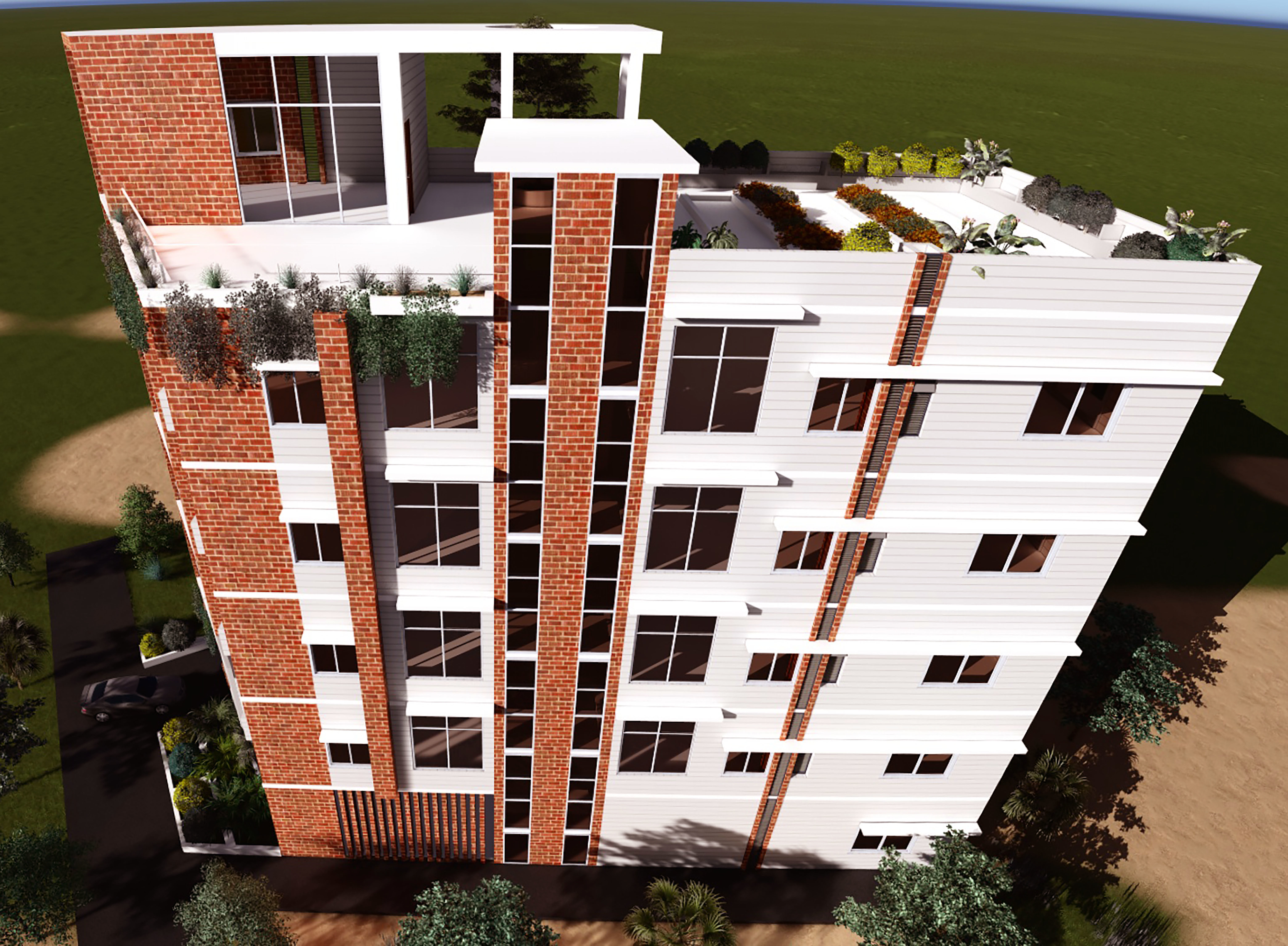 Apartment Building 3D model_9