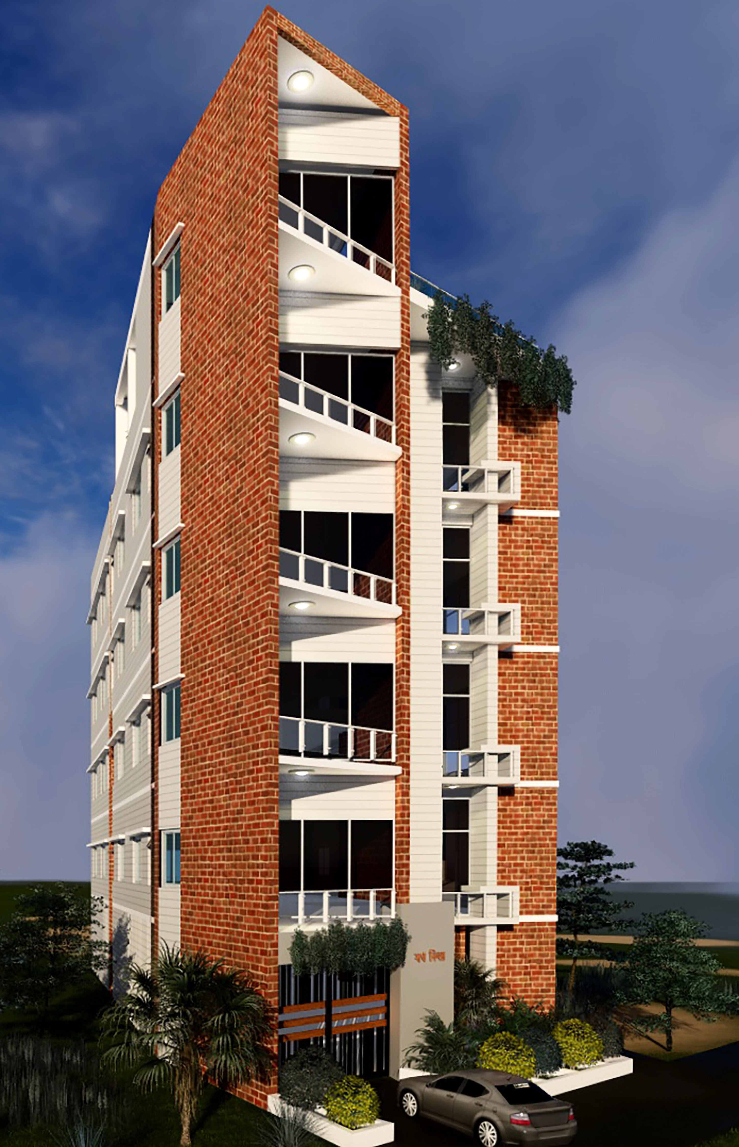 Apartment Building 3D model_8