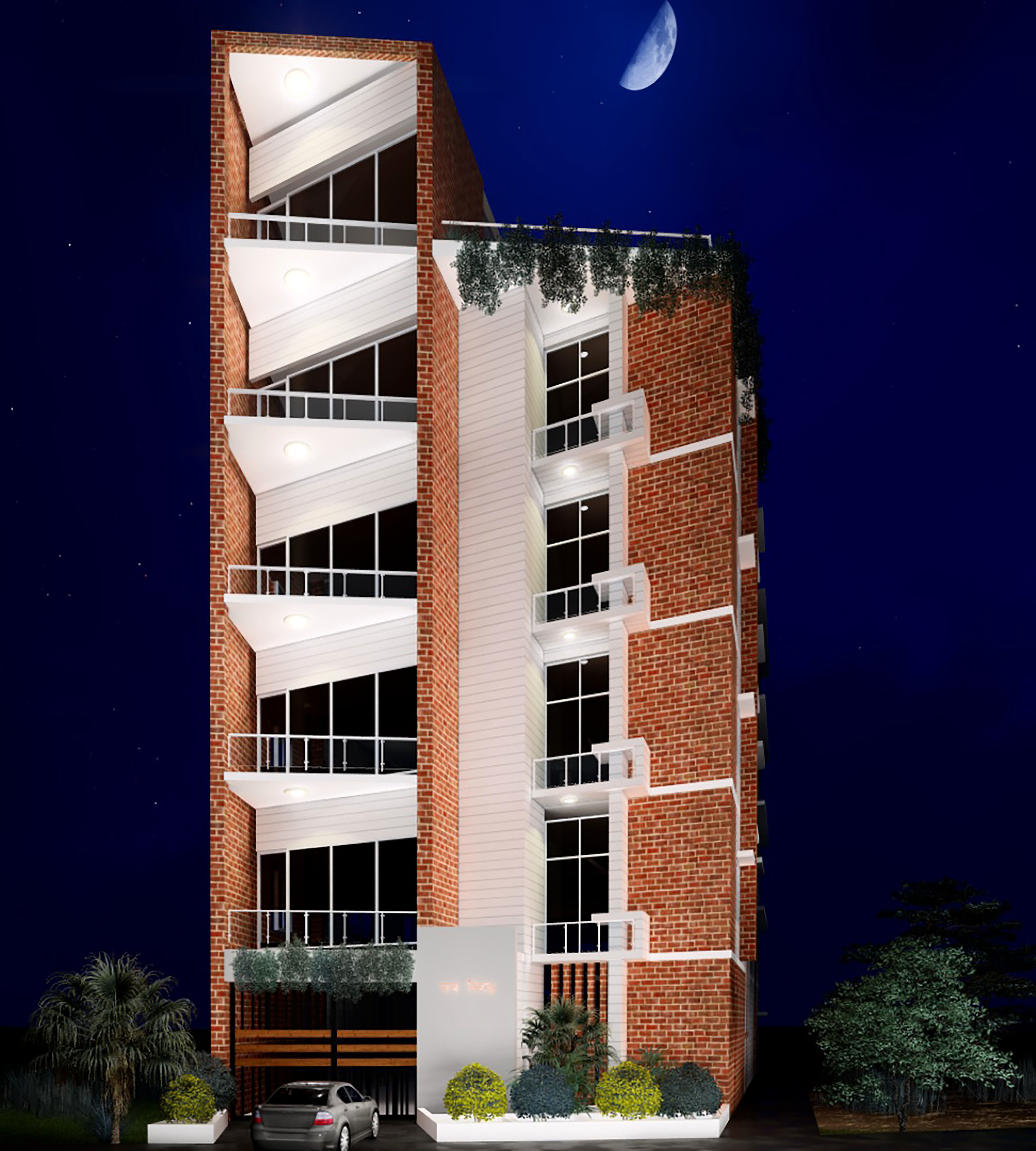 Apartment Building 3D model_2