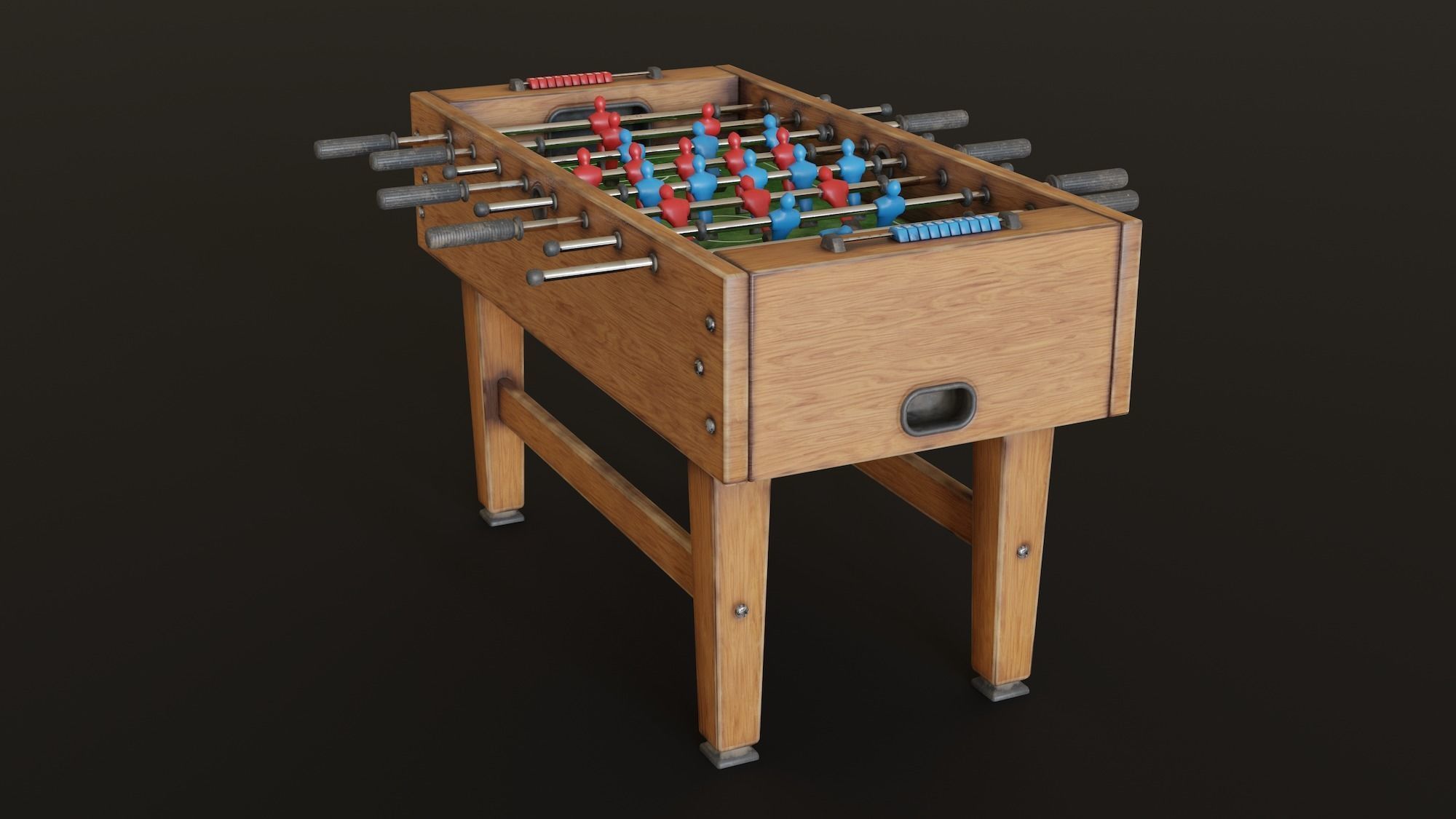 Foosball Table Low-poly 3D model_5