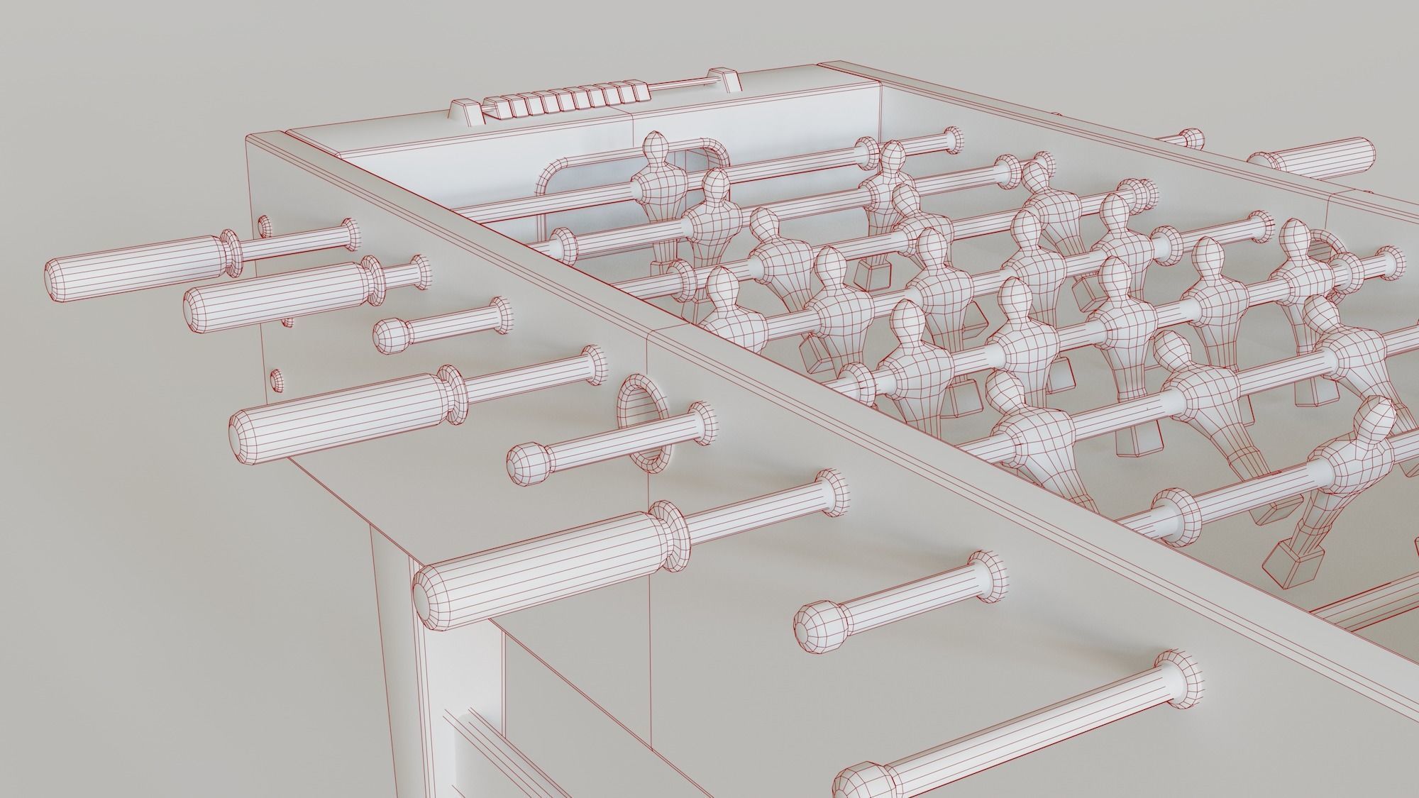 Foosball Table Low-poly 3D model_6