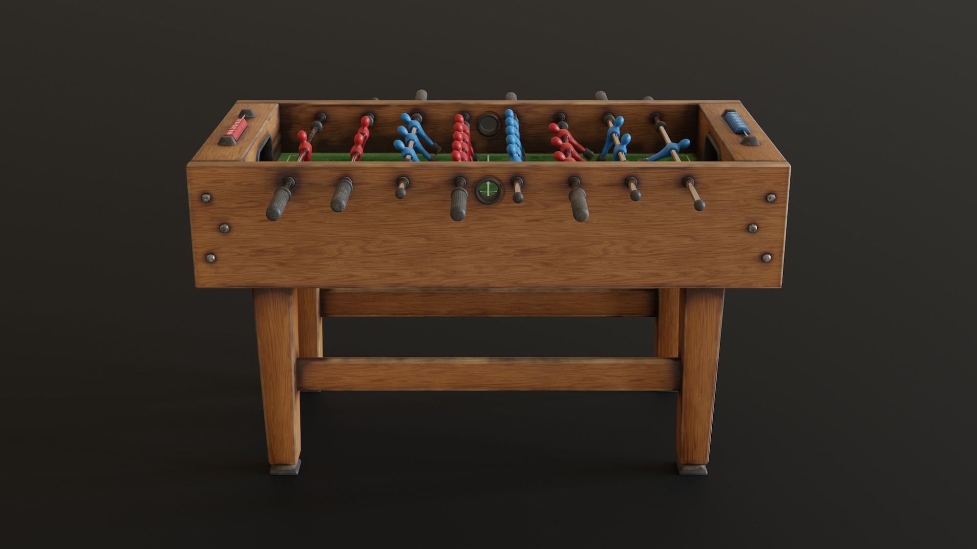 Foosball Table Low-poly 3D model_4
