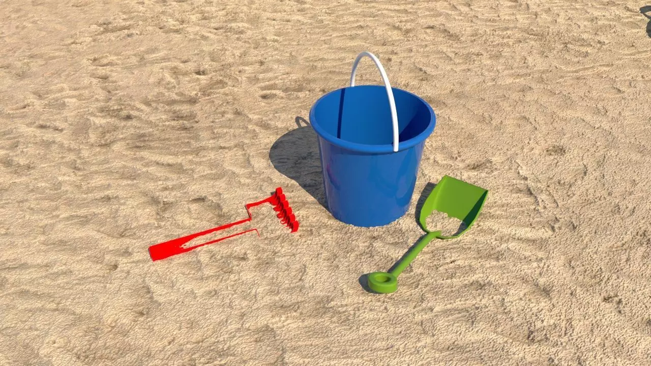 Beach toys sand Free low-poly 3D model_0