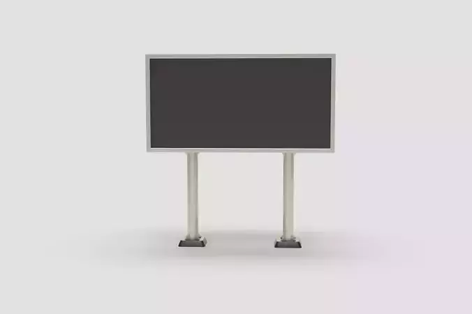 Style advertisement close to a street in city 3D model
