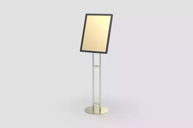 Style advertisement menu close to a urban street in city 3D model
