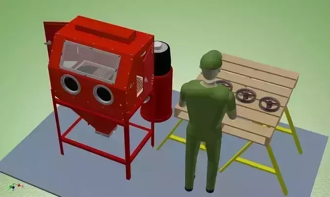Sand Blast Cabinet Free 3D model