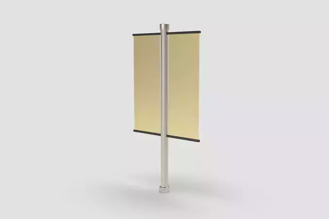 Style advertisement close to a urban street in city 3D model
